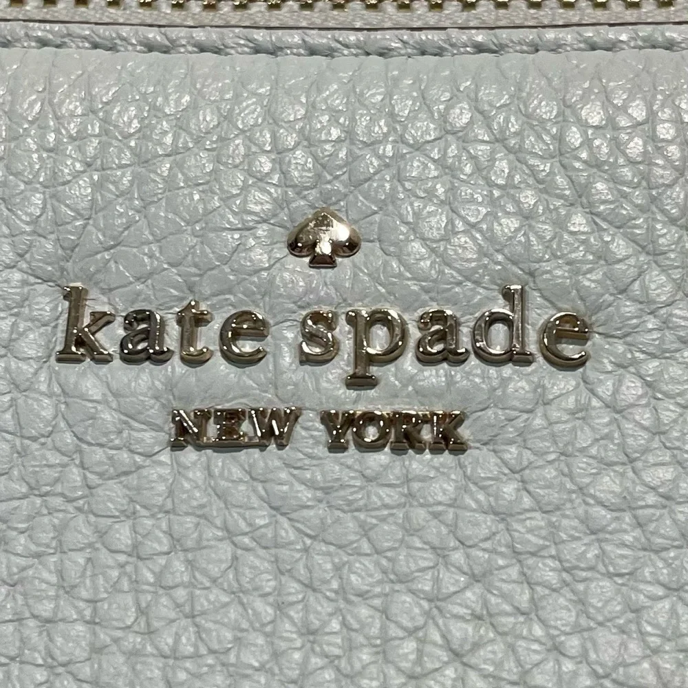 Kate Spade Leila Leather Triple Gusset Light Blue Crossbody Bag, EUC
